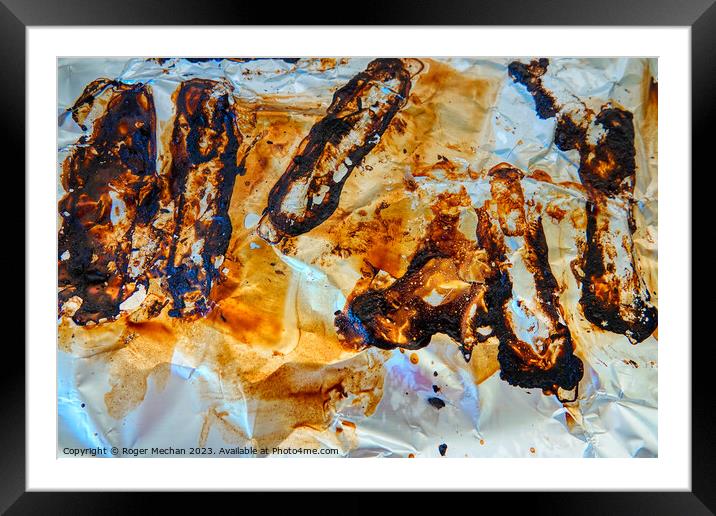 Burnt sausages Framed Mounted Print by Roger Mechan