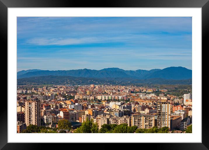 Girona City Cityscape In Spain Framed Mounted Print by Artur Bogacki