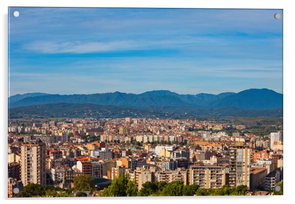 Girona City Cityscape In Spain Acrylic by Artur Bogacki