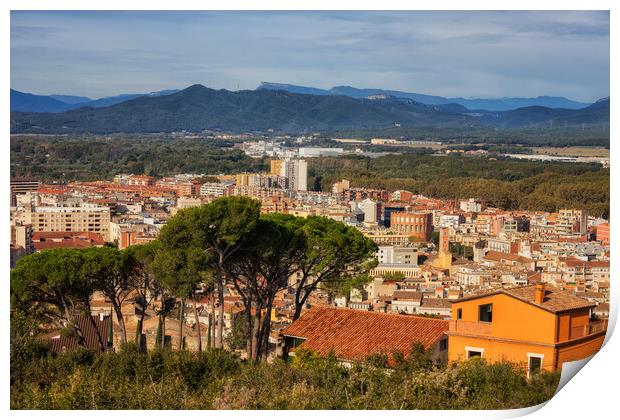 View Above Girona City Print by Artur Bogacki