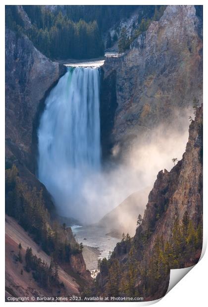Lower Falls Grand Canyon of Yellowstone USA. Print by Barbara Jones