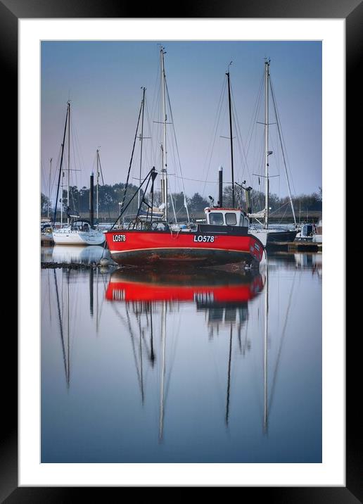 Low tide over Brightlingsea Harbour  Framed Mounted Print by Tony lopez