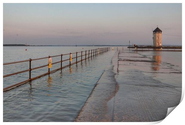 Batemans tower Brightlingsea as the tide comes in  Print by Tony lopez