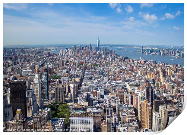 Exploring the Iconic NYC Skyline on a Perfect Day Print by Stephen Young