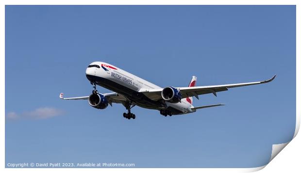 British Airways Airbus A350 Panorama Print by David Pyatt
