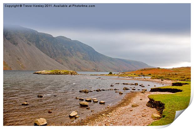 The Bleakness of Wast Water Print by Trevor Kersley RIP