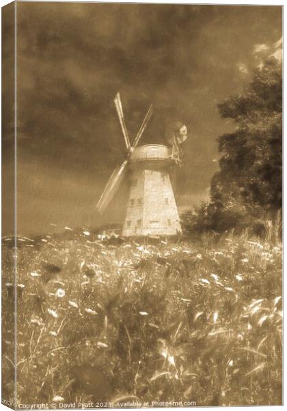 Windmill Of Vintage Days Canvas Print by David Pyatt