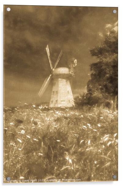 Windmill Of Vintage Days Acrylic by David Pyatt