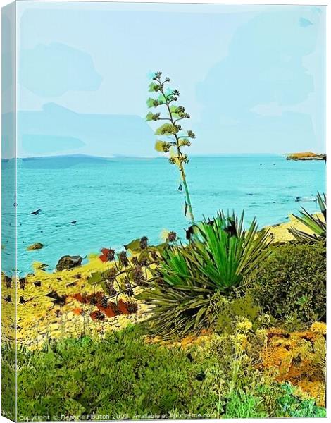 Aloe Plant on Santo Tomas Shore in Menorca Canvas Print by Deanne Flouton