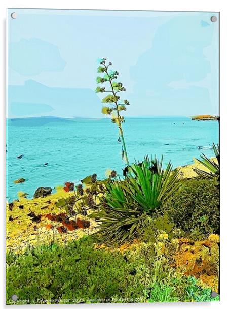 Aloe Plant on Santo Tomas Shore in Menorca Acrylic by Deanne Flouton