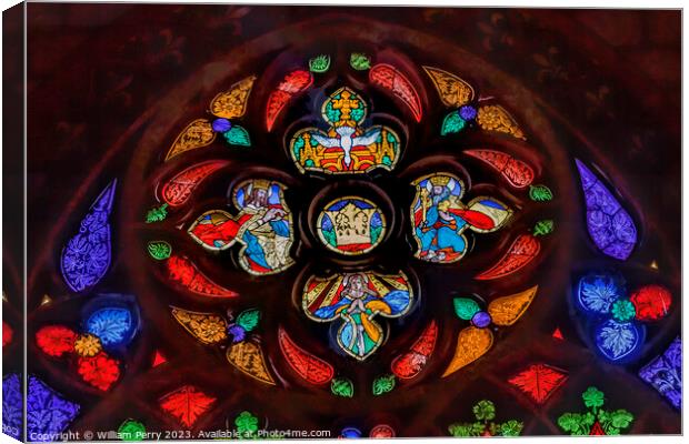 Holy Spirit Stained Glass St Mary's Basilica Church Krakow Polan Canvas Print by William Perry