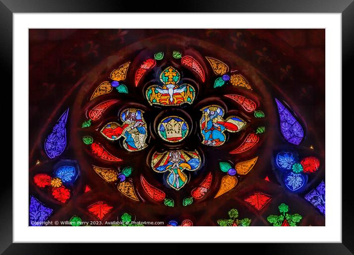 Holy Spirit Stained Glass St Mary's Basilica Church Krakow Polan Framed Mounted Print by William Perry