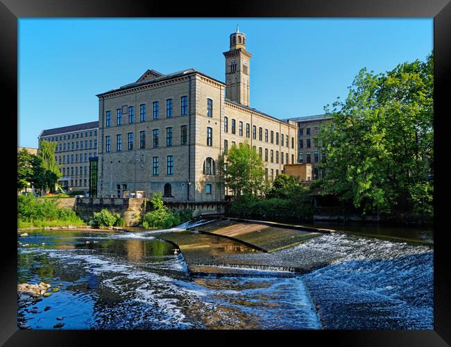 New Mill and River Aire, Saltaire Framed Print by Darren Galpin