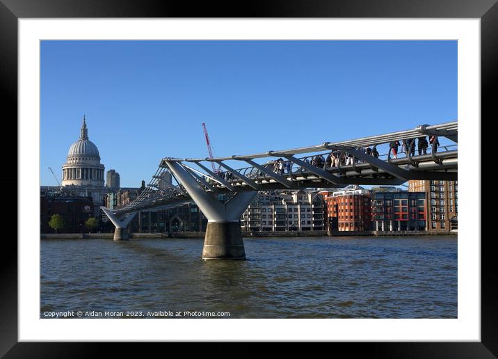 London's Iconic Millennium Bridge Framed Mounted Print by Aidan Moran