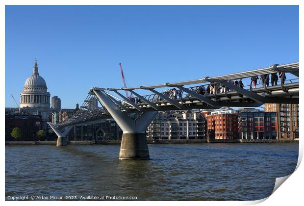 London's Iconic Millennium Bridge Print by Aidan Moran