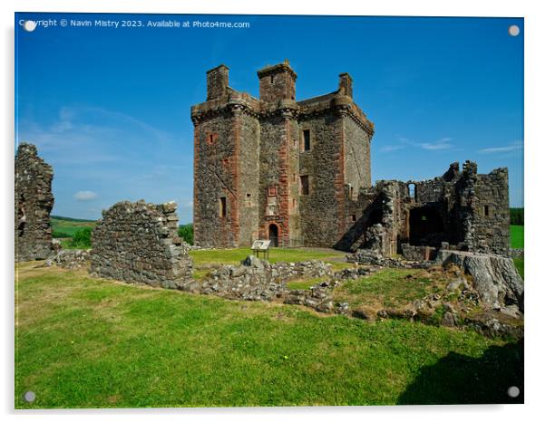 Balvaird Castle, Perthshire Acrylic by Navin Mistry