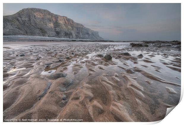Sand Ripples on Glamorgan Heritage Coast Print by Neil Holman