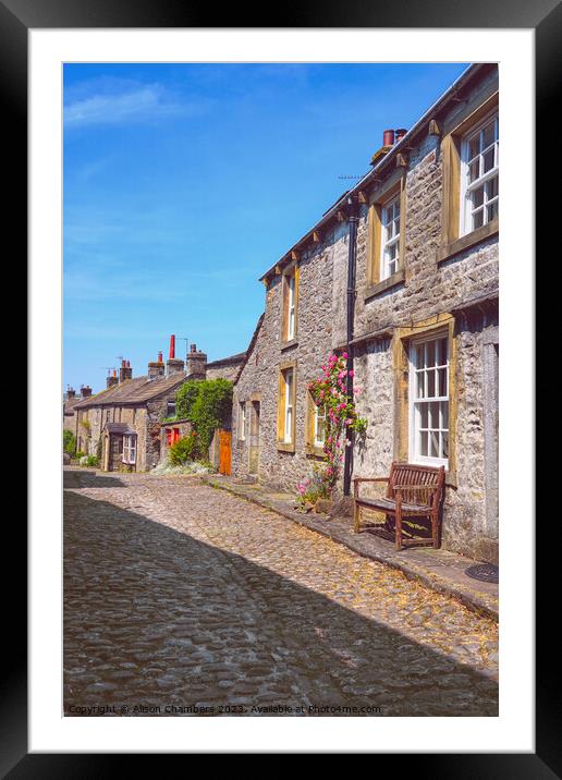 Grassington Cottages Framed Mounted Print by Alison Chambers
