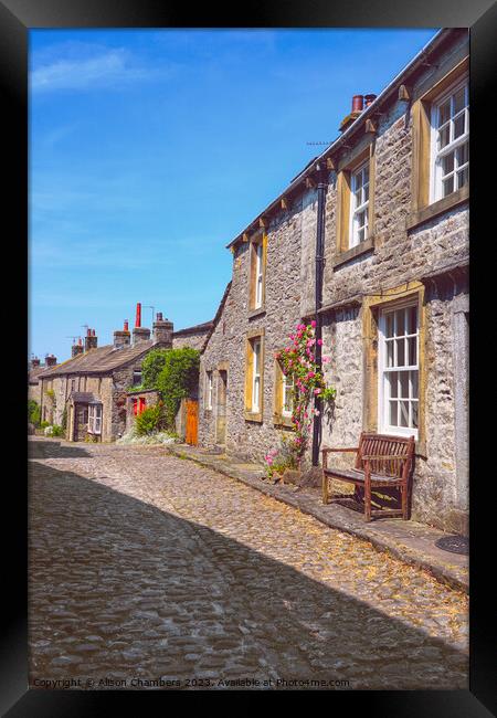 Grassington Cottages Framed Print by Alison Chambers