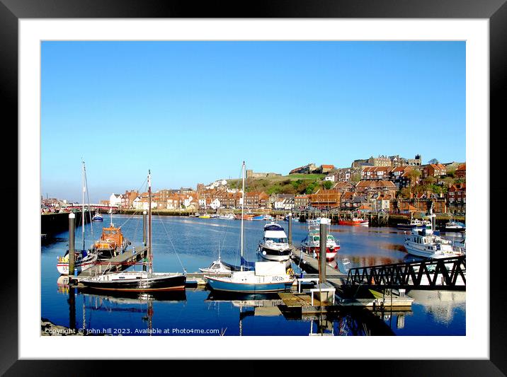 Serene Whitby Coast Framed Mounted Print by john hill