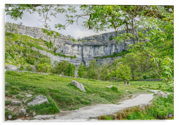 Malham Cove Yorkshire Dales Acrylic by Alison Chambers