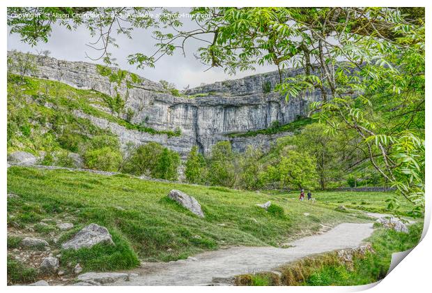 Malham Cove Yorkshire Dales Print by Alison Chambers