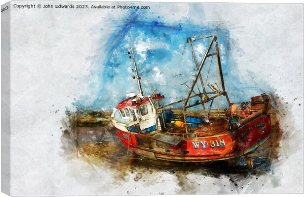 Lobster Fishing Boat at Brancaster Staithe Canvas Print by John Edwards