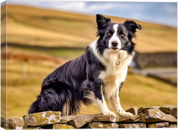 Ben The Border Collie Canvas Print by Steve Smith