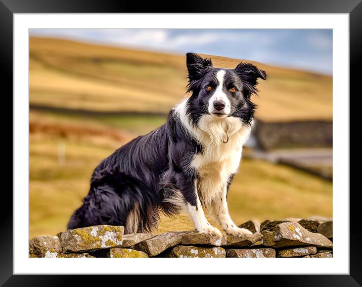 Ben The Border Collie Framed Mounted Print by Steve Smith