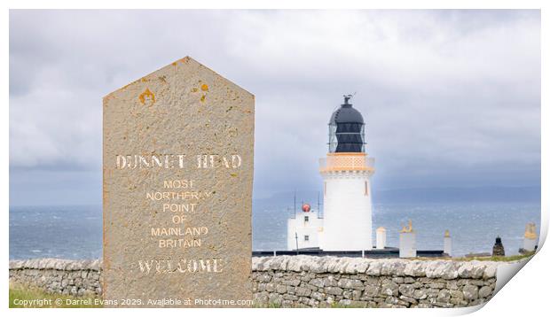 Dunnet Head Sign Print by Darrell Evans