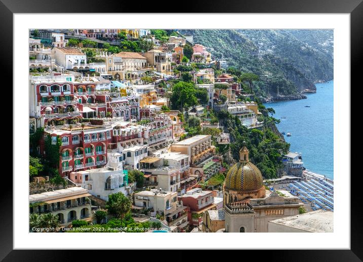 Positano Italy  Framed Mounted Print by Diana Mower