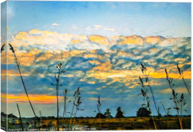 Sunset.  Canvas Print by Anthony Moore