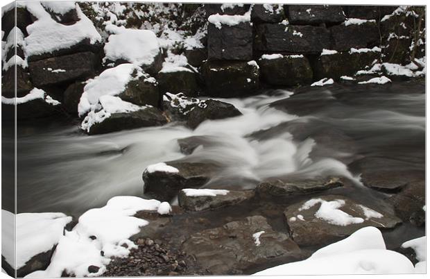 Snowy Waterfall Canvas Print by Steve Purnell