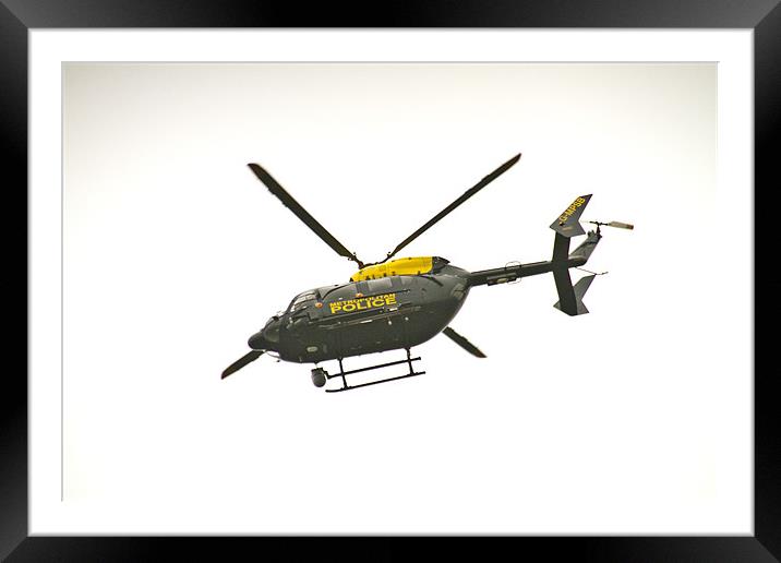 Met Police Helicopter Framed Mounted Print by David French
