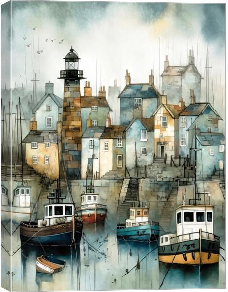 Fishing village harbour Canvas Print by Brian Tarr