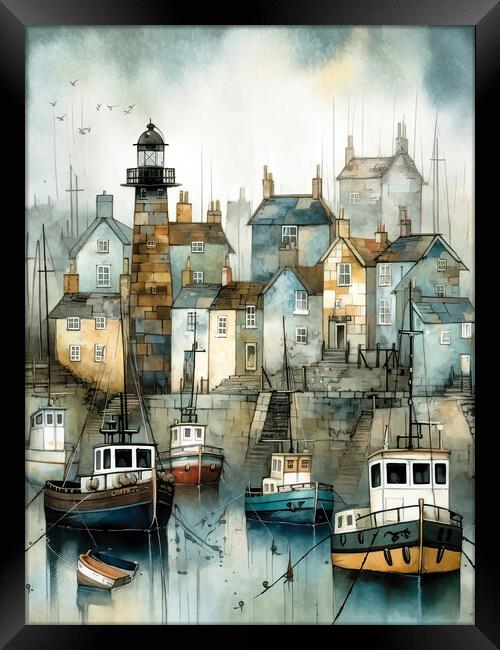 Fishing village harbour Framed Print by Brian Tarr