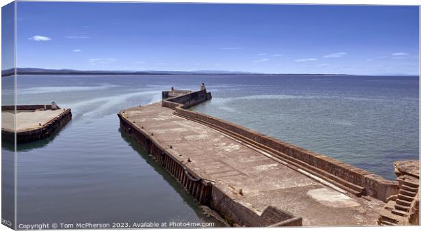 Tranquil Burghead Bay Seascape Canvas Print by Tom McPherson