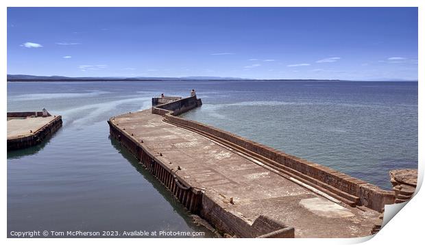 Tranquil Burghead Bay Seascape Print by Tom McPherson