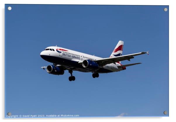 British Airways Airbus A319 Acrylic by David Pyatt