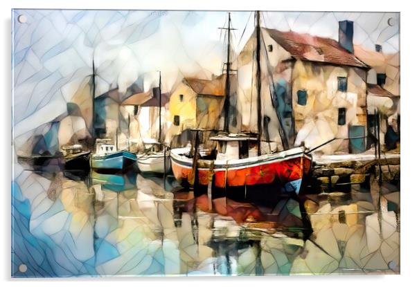 Old Fishing Village Acrylic by Brian Tarr