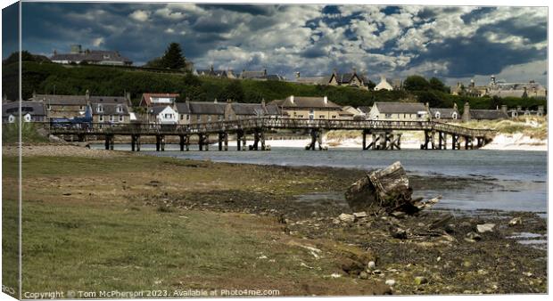 Lossiemouth Old Bridge and Wreck Canvas Print by Tom McPherson