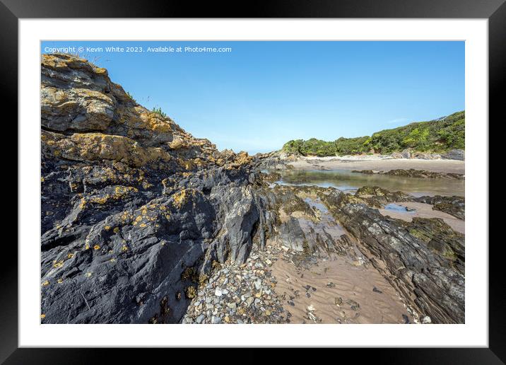 Impressive rocky landscape at Angle Bay beach Framed Mounted Print by Kevin White