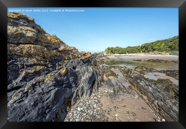Impressive rocky landscape at Angle Bay beach Framed Print by Kevin White