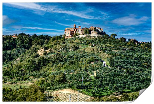 The hilltop village of Panecale, Umbria Print by Gerry Walden LRPS