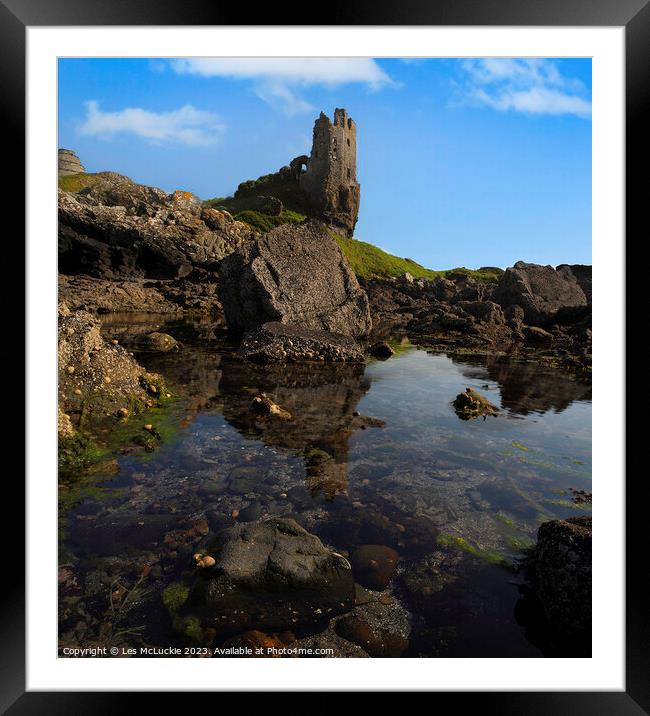 Dunure Castle Ayrshire Coast Framed Mounted Print by Les McLuckie