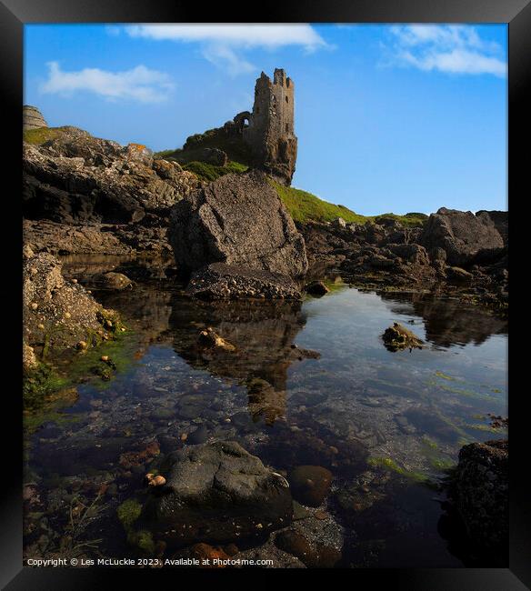 Dunure Castle Ayrshire Coast Framed Print by Les McLuckie