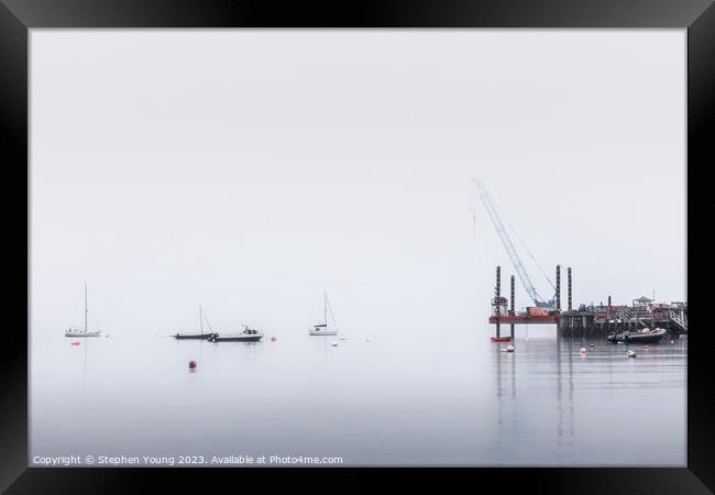 Swanage Sea Mist Framed Print by Stephen Young