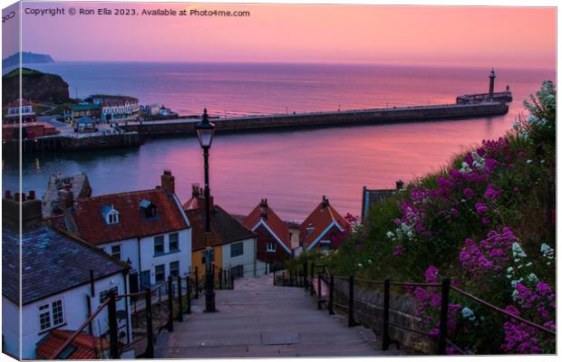 Whitby by the sea Canvas Print by Ron Ella