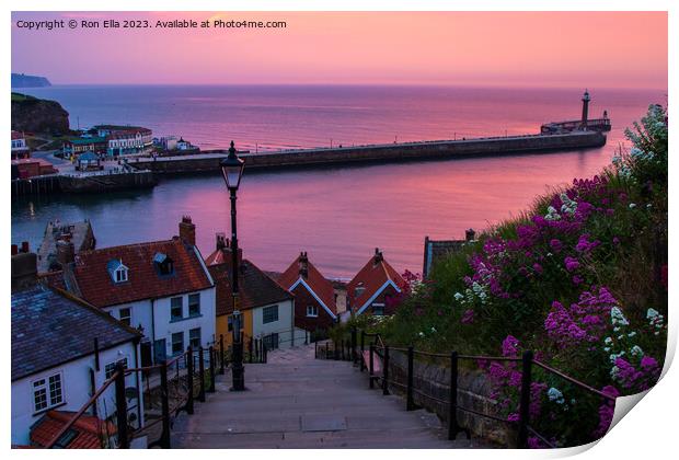 Whitby by the sea Print by Ron Ella
