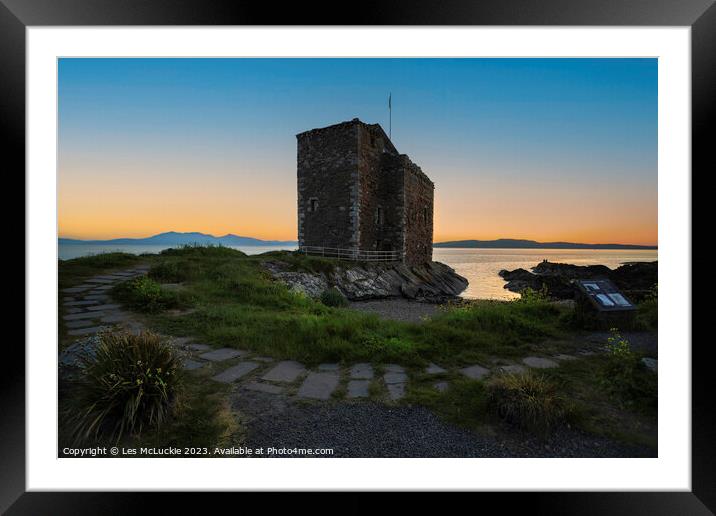 Portencross Castle  Framed Mounted Print by Les McLuckie
